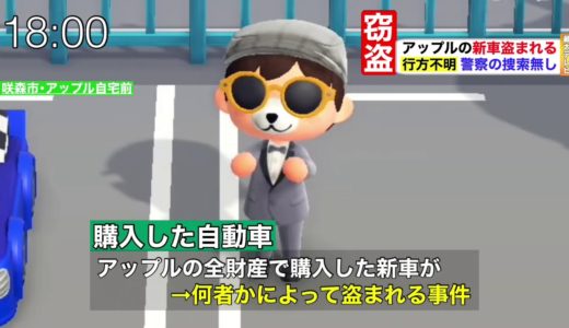 アップルちゃんの車を盗んだ犯人による電話が流出【一応あつ森】
