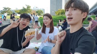 漢江でチキン