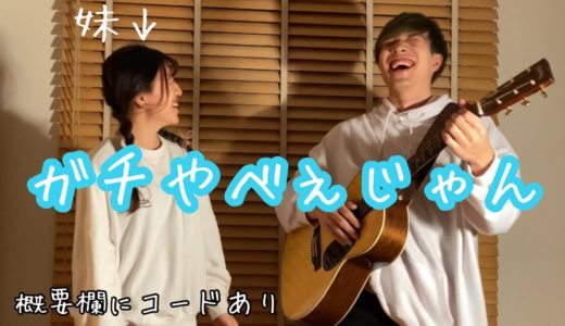 【妹に歌わせてみたら上手かった】ガチやべぇじゃん feat.ななもり。/P丸様　スラム奏法 弾き語りcover （概要欄にコード譜あり）