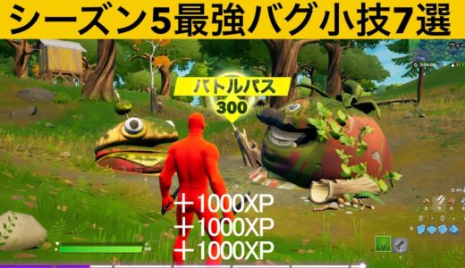【小技集】経験値が無限にもらえるチート級バーガー知ってますか？シーズン５最強バグ小技裏技集！【FORTNITE/フォートナイト】