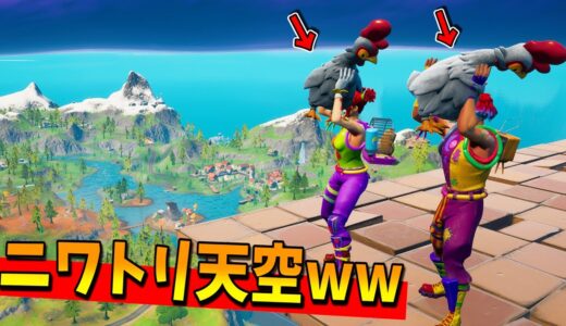 天空にニワトリを連れていったらまさかの展開に大爆笑wwwww【フォートナイト】