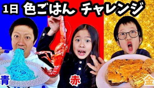 決めた色の食べ物だけを食べる1日🥳 色ごはんチャレンジ