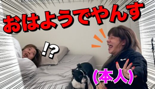 【神回】朝起きた瞬間真横でリアル『おはようでやんす』ドッキリwww