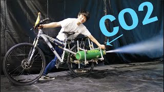 【自転車魔改造】CO2ガスボンベ付けたら衝撃の速さだったw