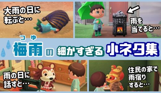 【あつ森】梅雨シーズン到来！雨の日の島に隠れた細かすぎる小ネタ集！【あつまれ どうぶつの森】@レウンGameTV