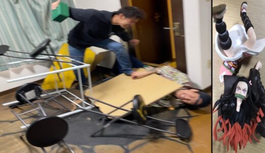 鬼滅ファンに100万の時計あげた後に禰󠄀豆子フィギュア潰したら家潰された動画