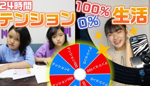 【24時間】ルーレットで決められたテンションで過ごさないといけません！24時間テンション0,100%生活をやってみた結果・・・