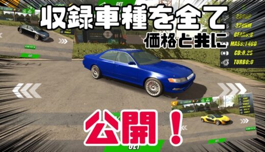 【カーパーキング】収録車種を全て価格と共に公開！~初心者向け動画~