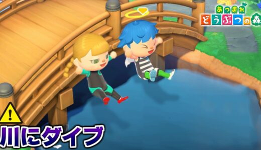 リーダーが川の中に入ってたらサブ住民がワープして入ってくる説【あつ森】【あつまれどうぶつの森検証】