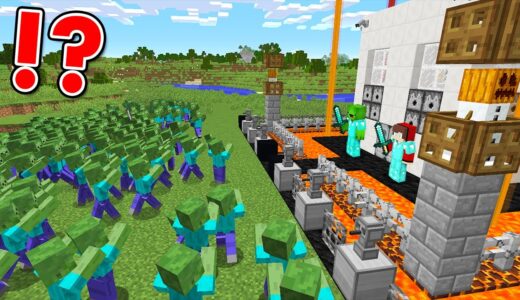 ゾンビ VS 10個のセキュリティ【まいくら・マインクラフト・マイクラ】