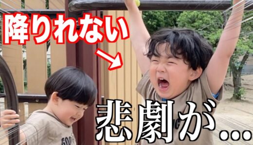 公園で大事故！？この後、次男に悲劇が起こる...｜三兄弟と公園でランチ！