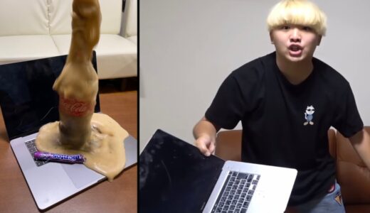 友達のMacBookの上でメントスをコーラに投げ入れてみた【ドッキリ】