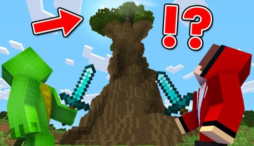 超巨大な木をのぼった結果！？【まいくら・マインクラフト・マイクラ】