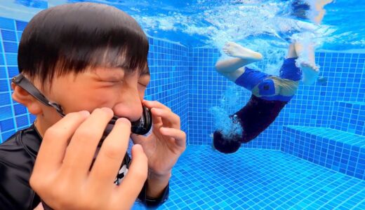太陽の身に何があった！？冷たいプールで全員大騒ぎ！久しぶりのプチ家族旅行