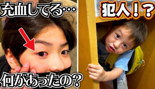 目が充血してる…どうしたの？病院行く！？お迎え 保育園終わってご機嫌なしぃしぃ♪