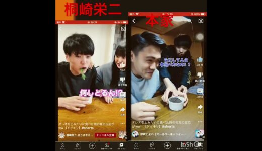 桐崎栄二伊吹とよへ土オレオ比べてみた！#桐崎栄二#伊吹とよへ#ケロッピー「大きさは、気持ちの表れです」